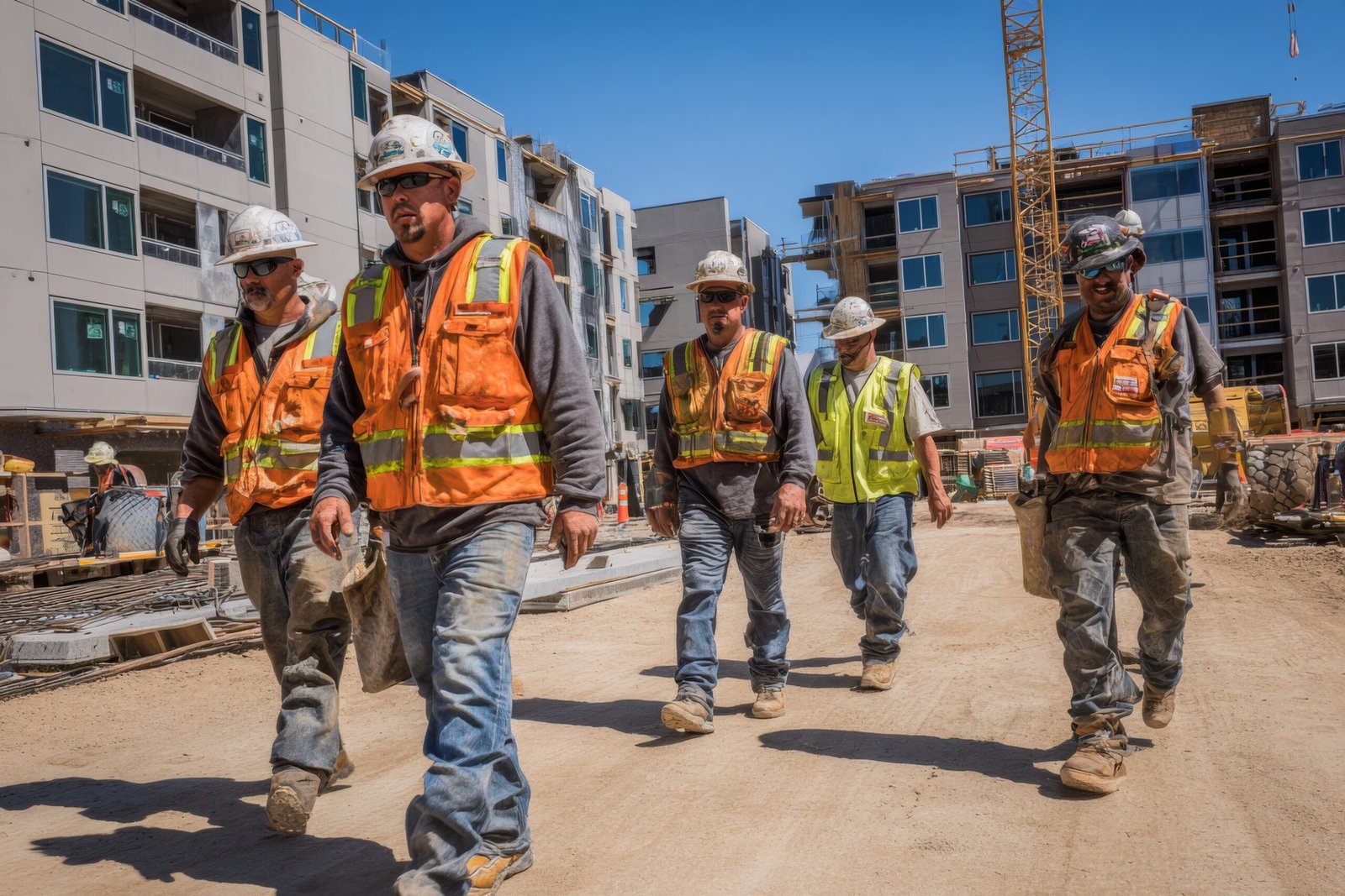 Vecteezy A Group Of Construction Workers Walking On A Dirt Road 71103098 Scaled