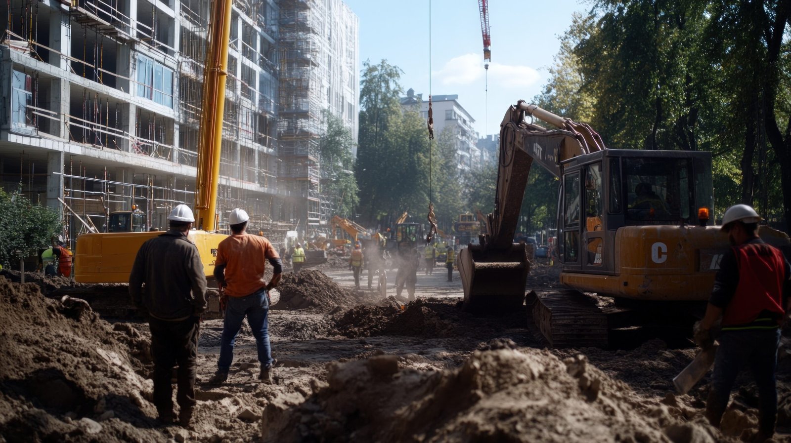 Vecteezy Construction Site Heavy Machinery And Workers Building 70376932 Scaled